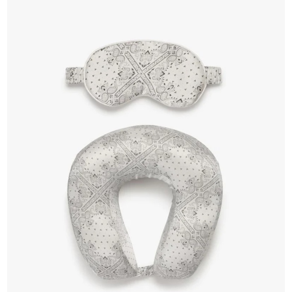 New with case! Calpak Neck Pillow and Eye Mask in Clear Carrying Case